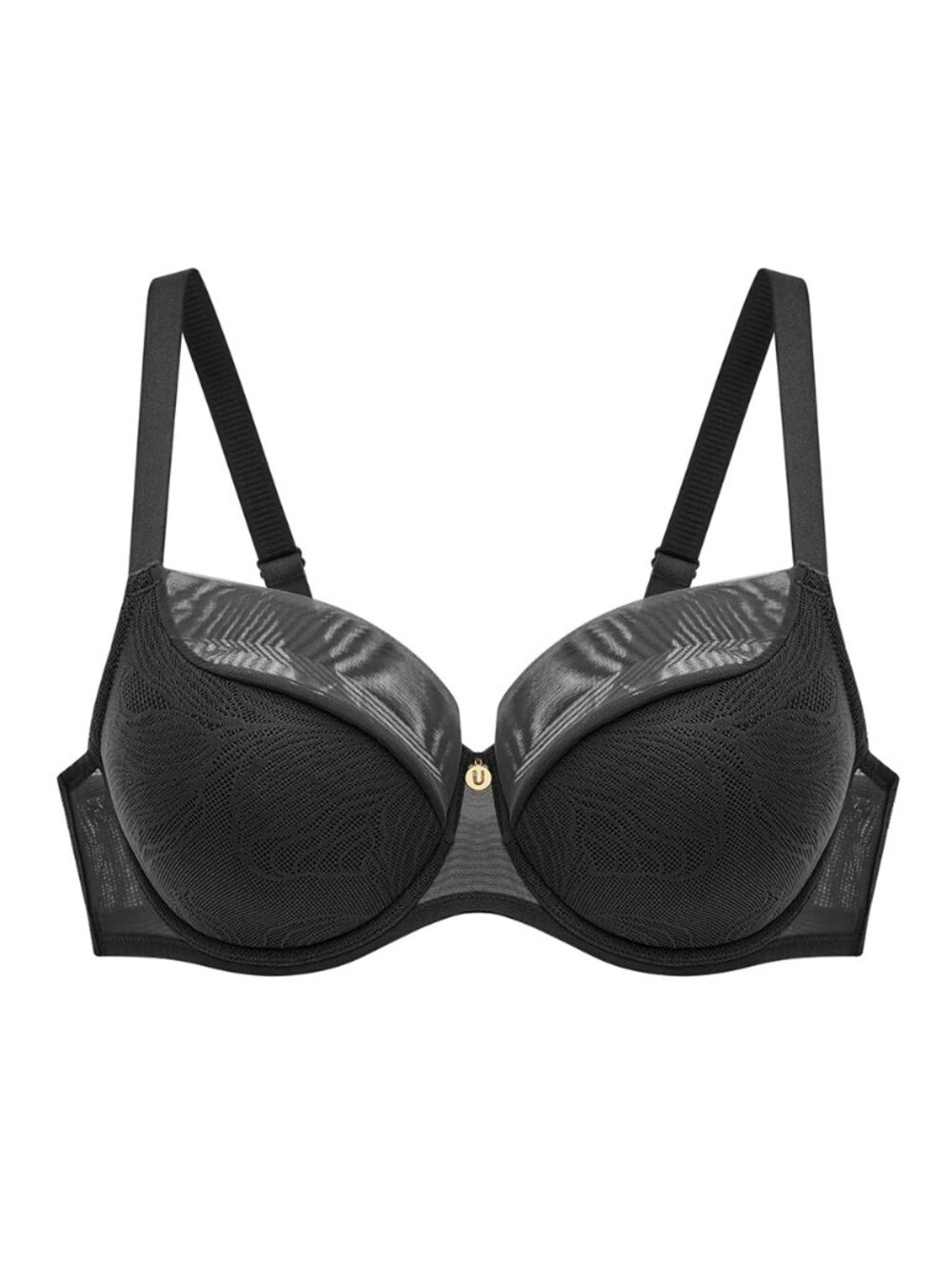 Understance Leslie Smooth Lace Flexwire Lightly Padded Demi Bra Black